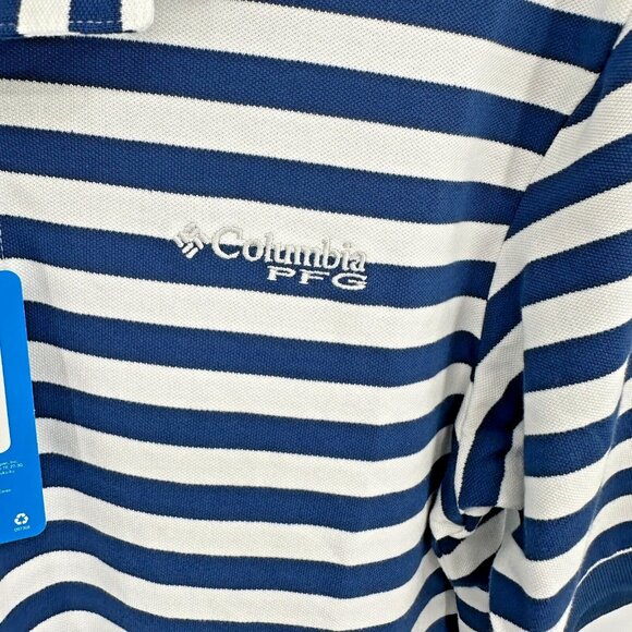 Columbia PFG Men's Super Bone Fish Pique Polo in Navy Blue sz M NWT Collared - Picture 3 of 6